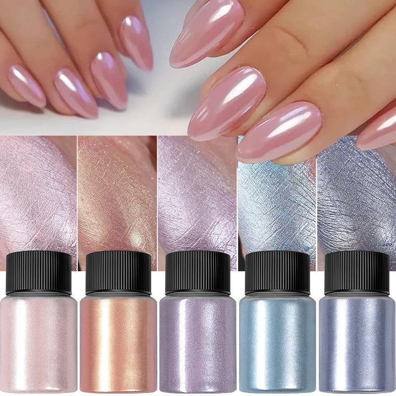 10g Gradient Pearl Nail Powder – Metallic Aurora Effect Glitter Dust for UV Gel Nail Art Decorations