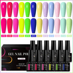 MEET ACROSS 12pcs Macaron Gel Nail Polish Set – UV Soak Off Manicure Kit