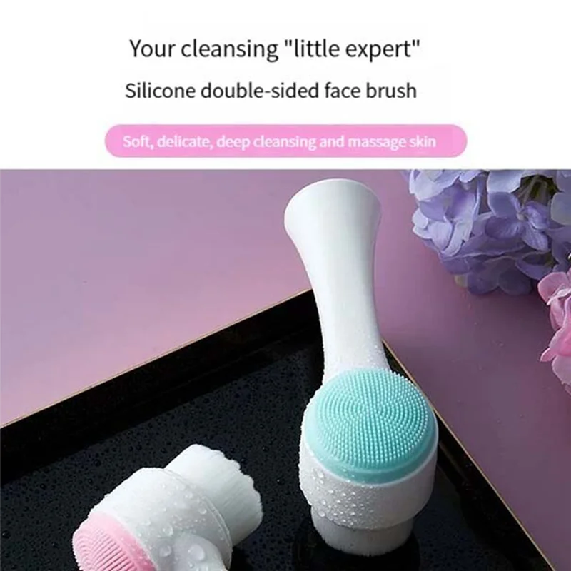 AA20-3D Double-Sided Facial Cleansing Brush – Soft Bristles & Manual Massage