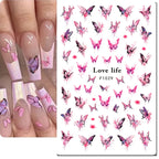 3D Floral & Butterfly Nail Art Stickers