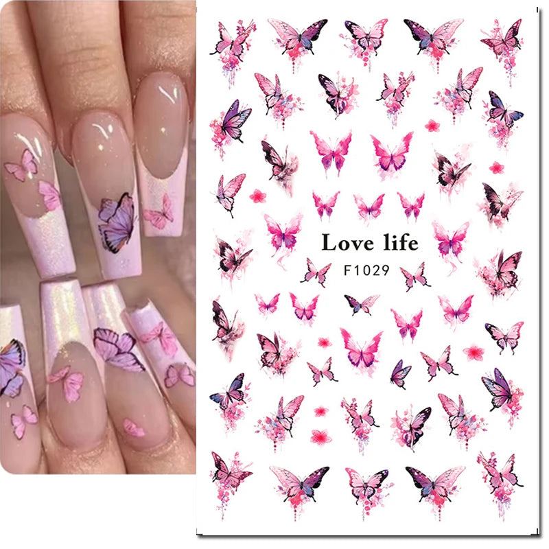 3D Floral & Butterfly Nail Art Stickers
