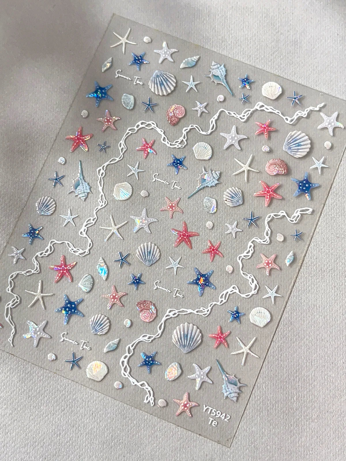 3D Starfish Shell Nail Stickers – Summer DIY Self-Adhesive Decals