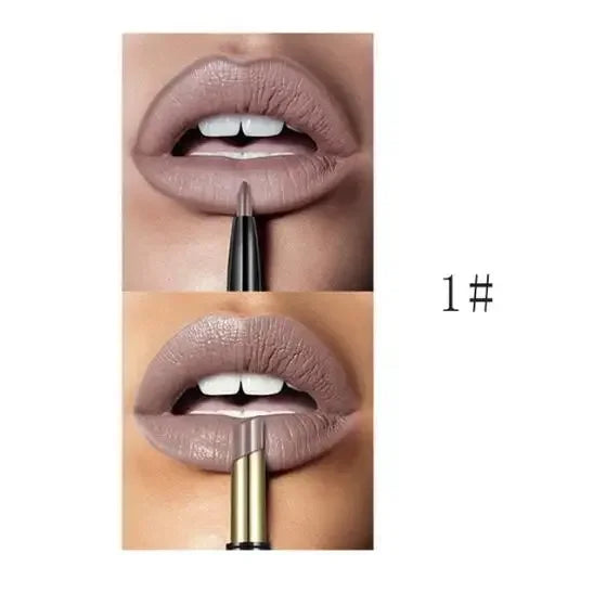 Pudaier 16-Color Double-Ended Lipstick & Lip Pencil | Waterproof, Long-Lasting, Half-Matte