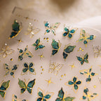 3D Gold Butterfly Nail Stickers – Self-Adhesive Decals for DIY Manicure