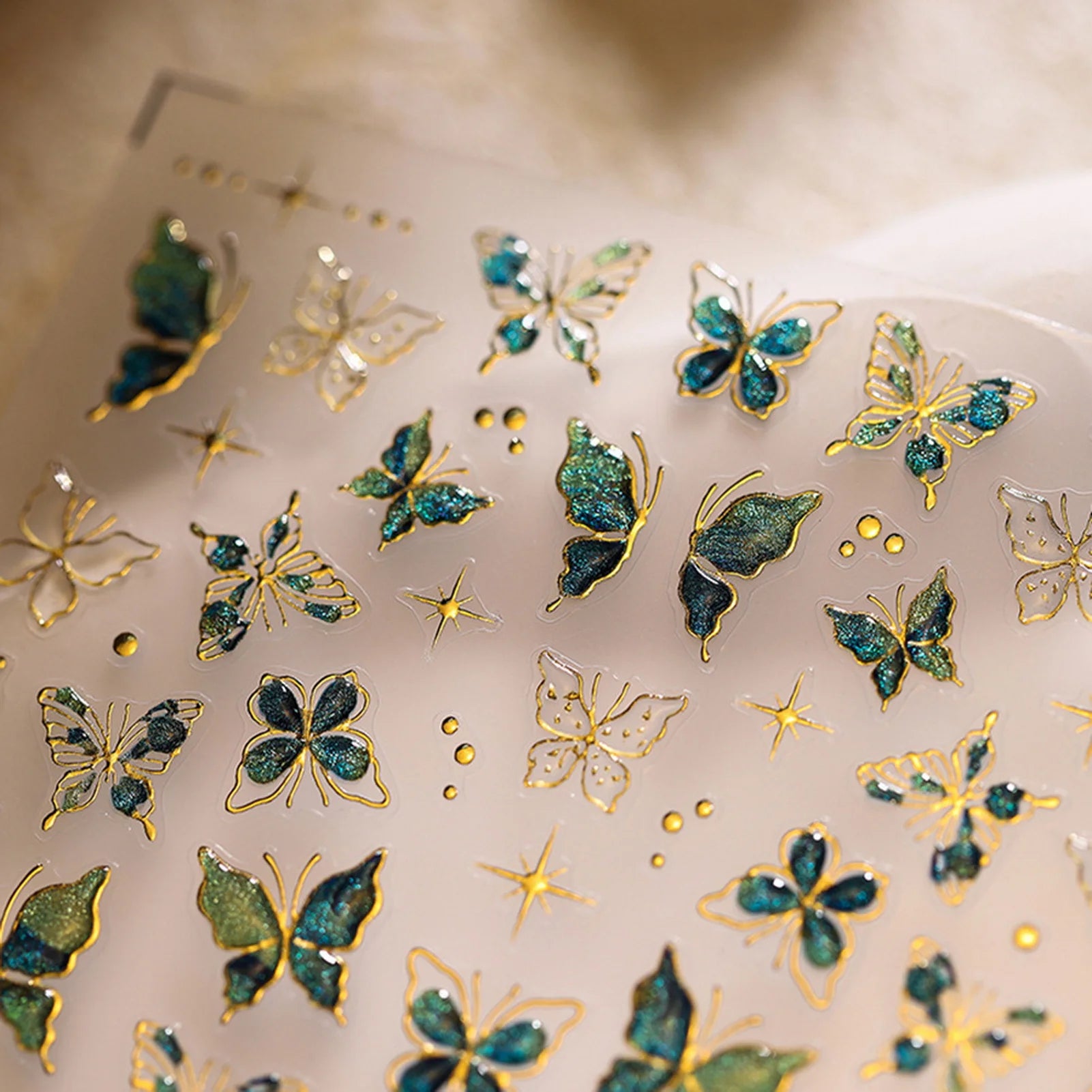 3D Gold Butterfly Nail Stickers – Self-Adhesive Decals for DIY Manicure