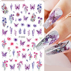 3D Floral & Butterfly Nail Art Stickers Decals