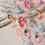 5D Princess Nail Stickers – Colorful Fairy Tale Embossed Decals