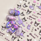 5D Anime Nail Stickers – Hello Kitty, Kuromi & Cinnamoroll