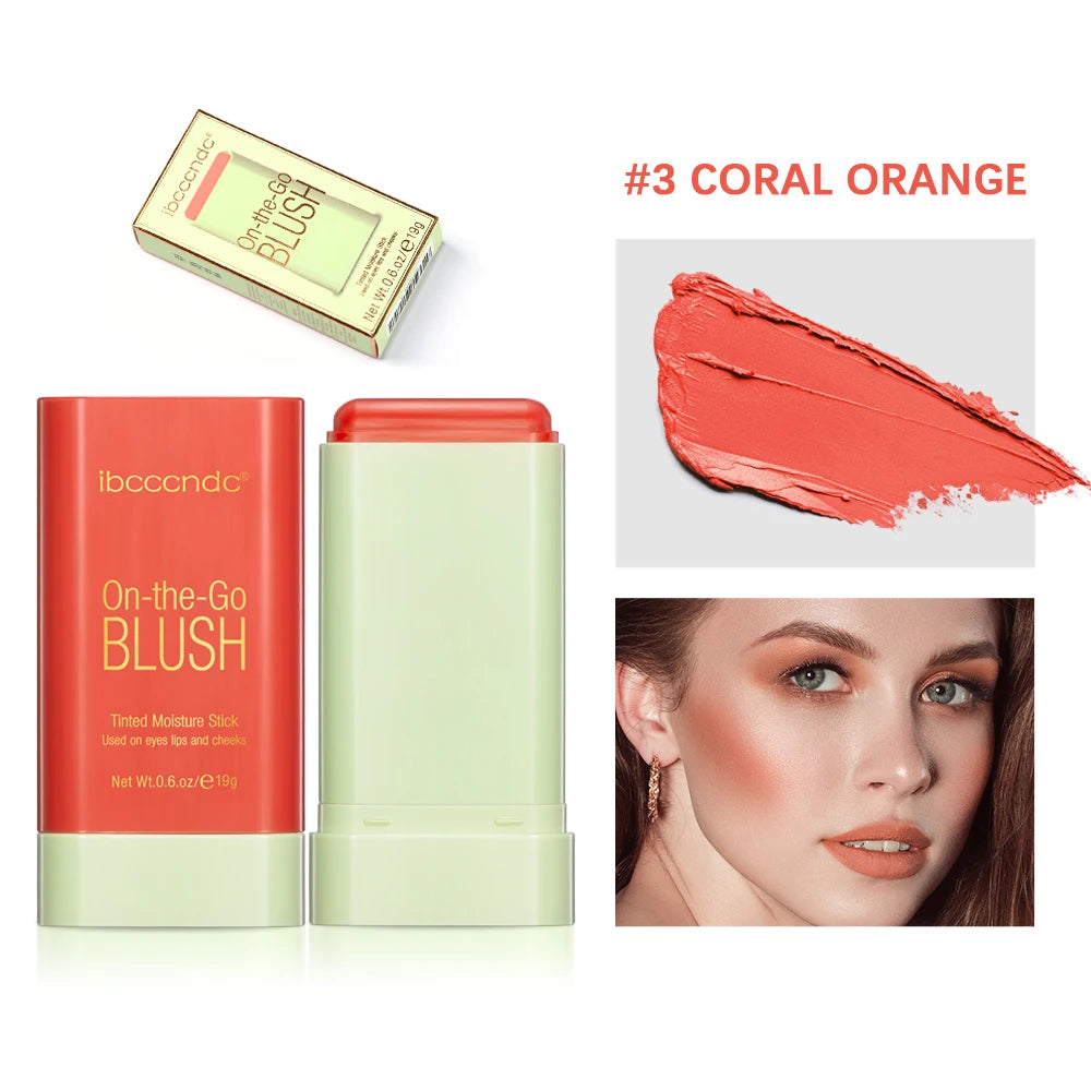 3-in-1 Tinted Moisture Blush Stick – Pink Cream Cheek, Lip & Eye Makeup Tube