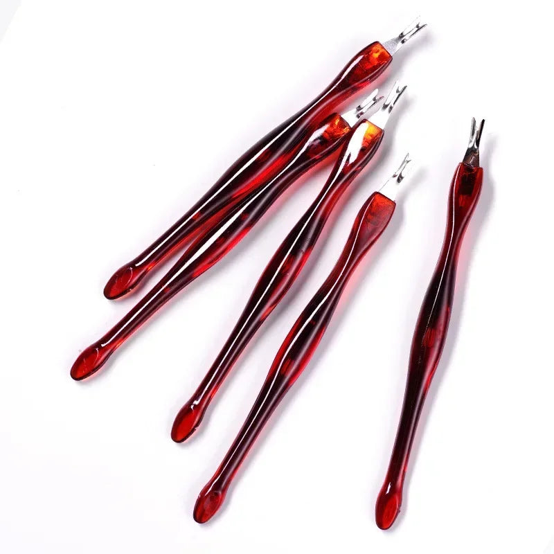 Stainless Steel Cuticle Pusher & Trimmer – Nail Art Fork Tool for Dead Skin Removal & Manicure Care
