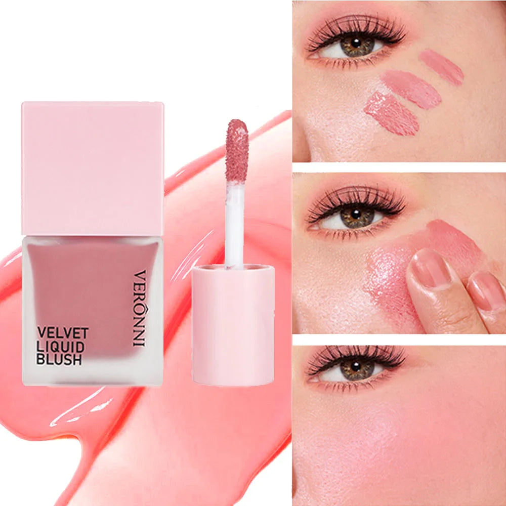 4-Color Liquid Blush – Long-Lasting, Blend able Vegan Cheek Tint