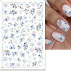 3D Y2K Hibiscus Floral Nail Stickers