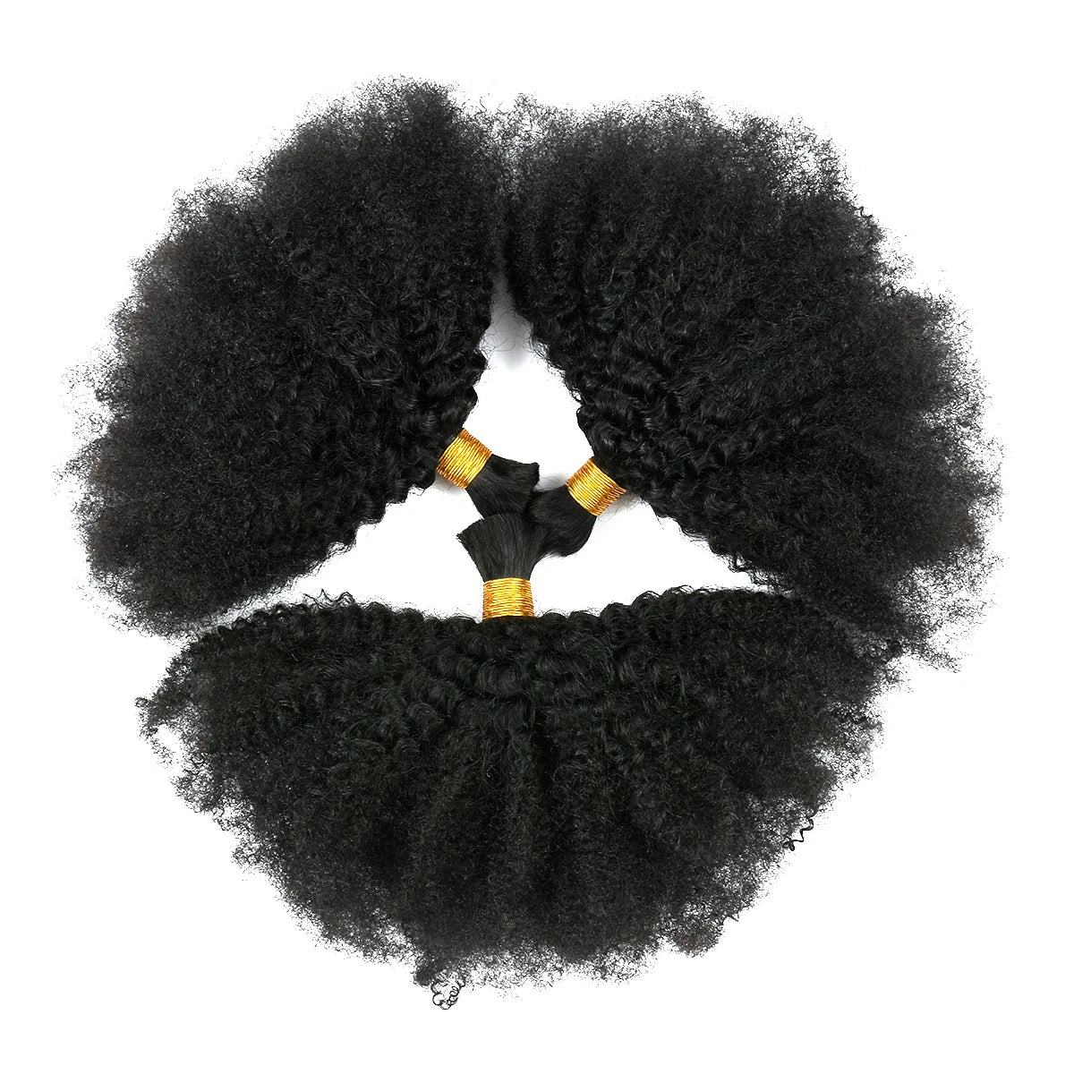 4C Afro Kinky Curly Bulk Hair – Raw Virgin Human Hair for Braiding