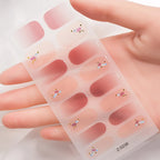 Dopamine Color 5-Sheet Nail Sticker Set – 80 Tips, 3D Foil & Line Full-Cover Wraps
