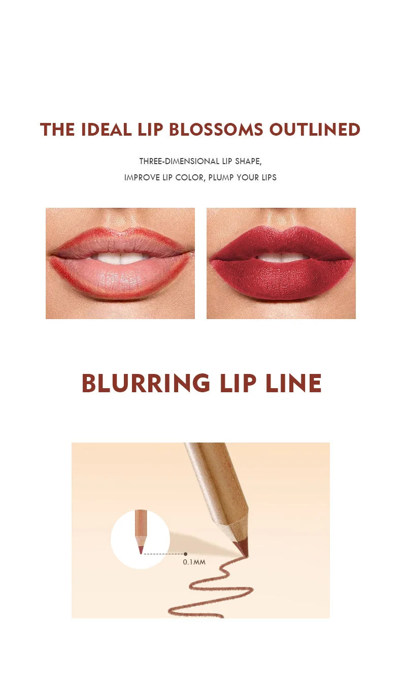 12pcs Waterproof Nude Lip Liner Set – Long-Lasting, Moisturizing Pencils