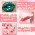 Diamond Glitter Liquid Lip Gloss – Long-Lasting, Waterproof, Non-Stick, Metallic Shine