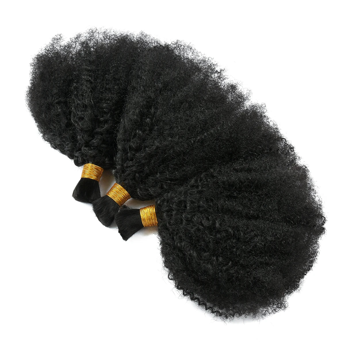 4C Afro Kinky Curly Bulk Hair – Raw Virgin Human Hair for Braiding