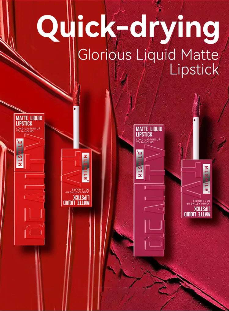 MLSMILE 6-Color Velvet Matte Lip Glaze – Waterproof, Long-Lasting, Non-Stick Lip Tint