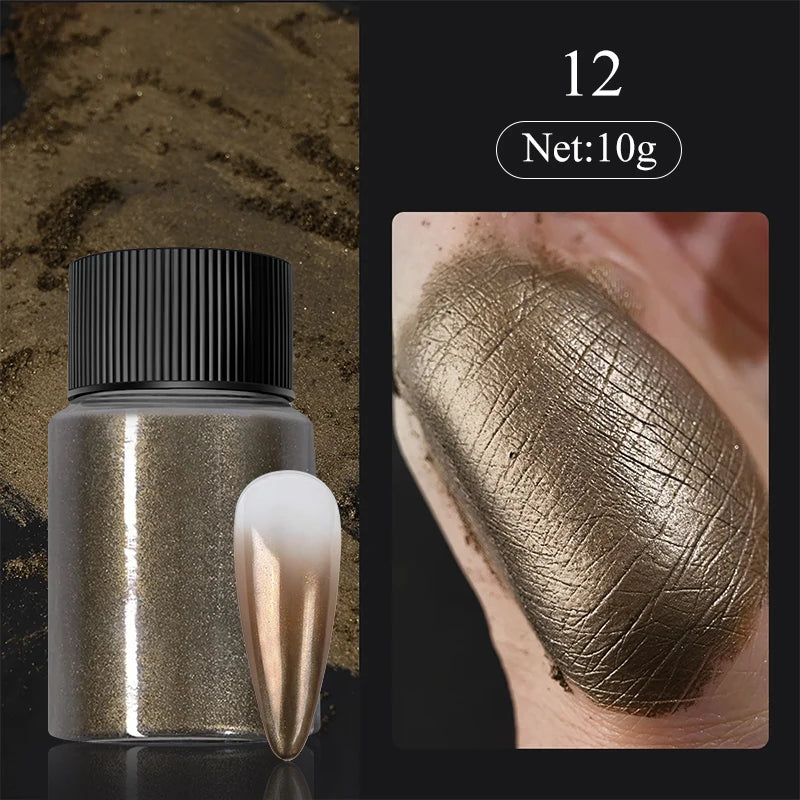 10g Gradient Pearl Nail Powder – Metallic Aurora Effect Glitter Dust for UV Gel Nail Art Decorations