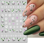 3D Floral & Butterfly Nail Art Stickers Decals
