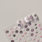5D Jelly Cat Paw Nail Stickers – Pink Cartoon 3D Manicure Decals
