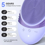 Rechargeable Silicone Facial Cleansing Brush – Waterproof Face Scrubber with 5 Modes for Deep Electric Face Cleaning