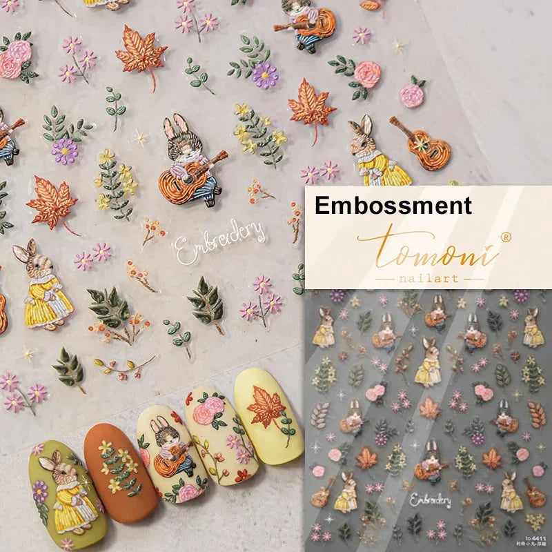 Sunflower & Autumn Harvest Nail Art Stickers