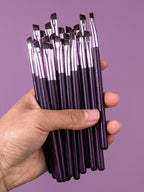 25-Piece Angled Eye Brush Set – Soft Fiber, Wood Handle, Travel-Friendly Makeup Kit
