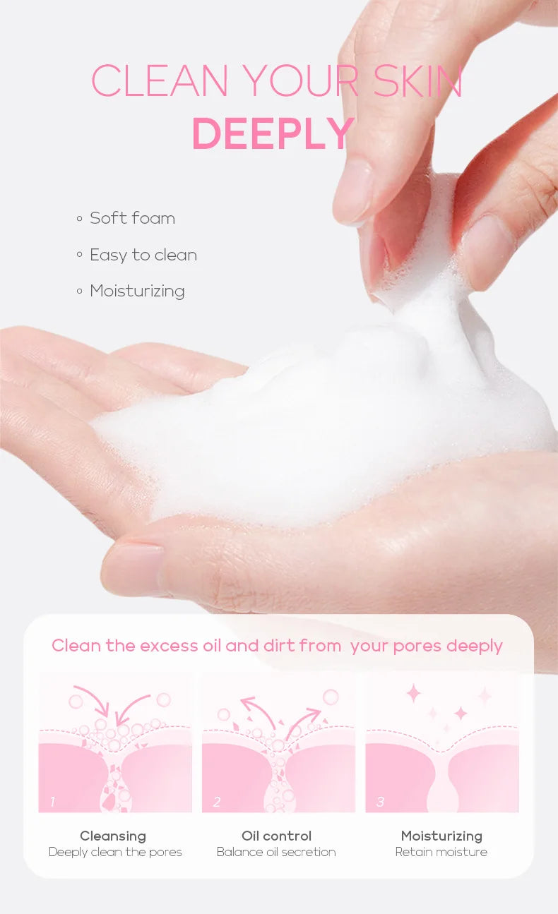 Vitamin C Facial Cleanser – Deep Cleansing, Moisturizing, Blackhead Removal Skincare Foam