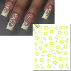 3D Y2K Hibiscus Floral Nail Stickers
