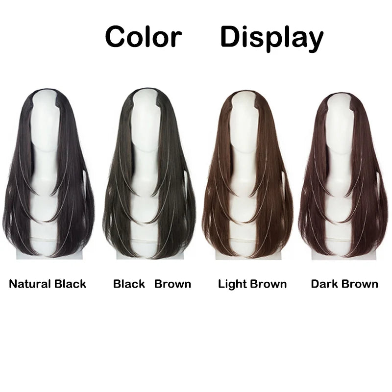22" Synthetic Layered Hair Wig – Top Head Volume Extension