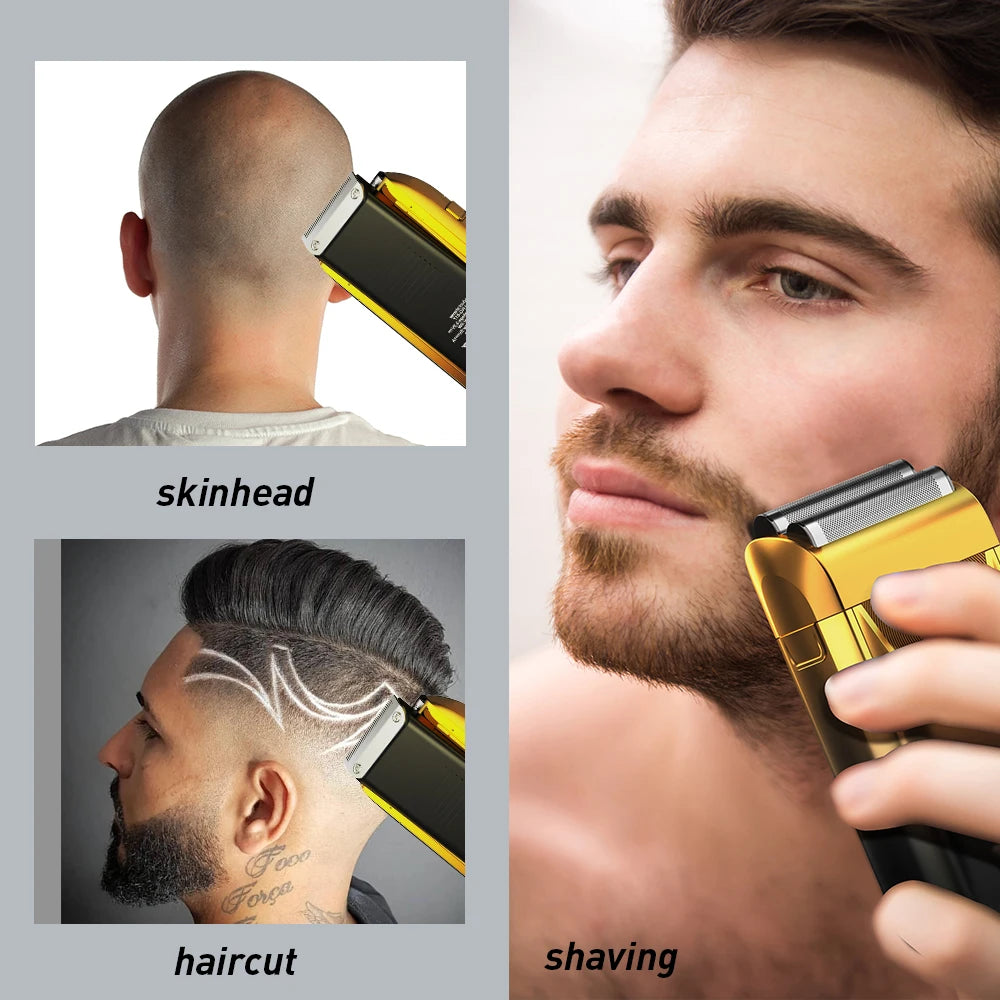Rechargeable Electric Shaver for Men – Wet & Dry Beard Trimmer and Shaving Machine