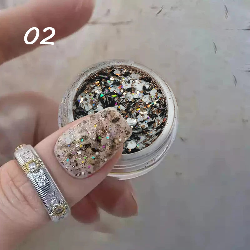 10g Gradient Pearl Nail Powder – Metallic Aurora Effect Glitter Dust for UV Gel Nail Art Decorations