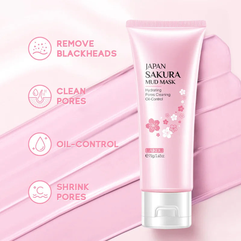 9/6Pcs Sakura Facial Skincare Set – Cleanser, Cream, Sunscreen, Mask & Eye Cream Beauty Kit