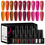 MEET ACROSS 12pcs Macaron Gel Nail Polish Set – UV Soak Off Manicure Kit