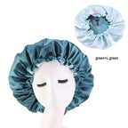 New Women’s Reversible Double Layer Satin Bonnet for Curly Hair – Adjustable Elastic Sleep Cap Night Haircare Hat