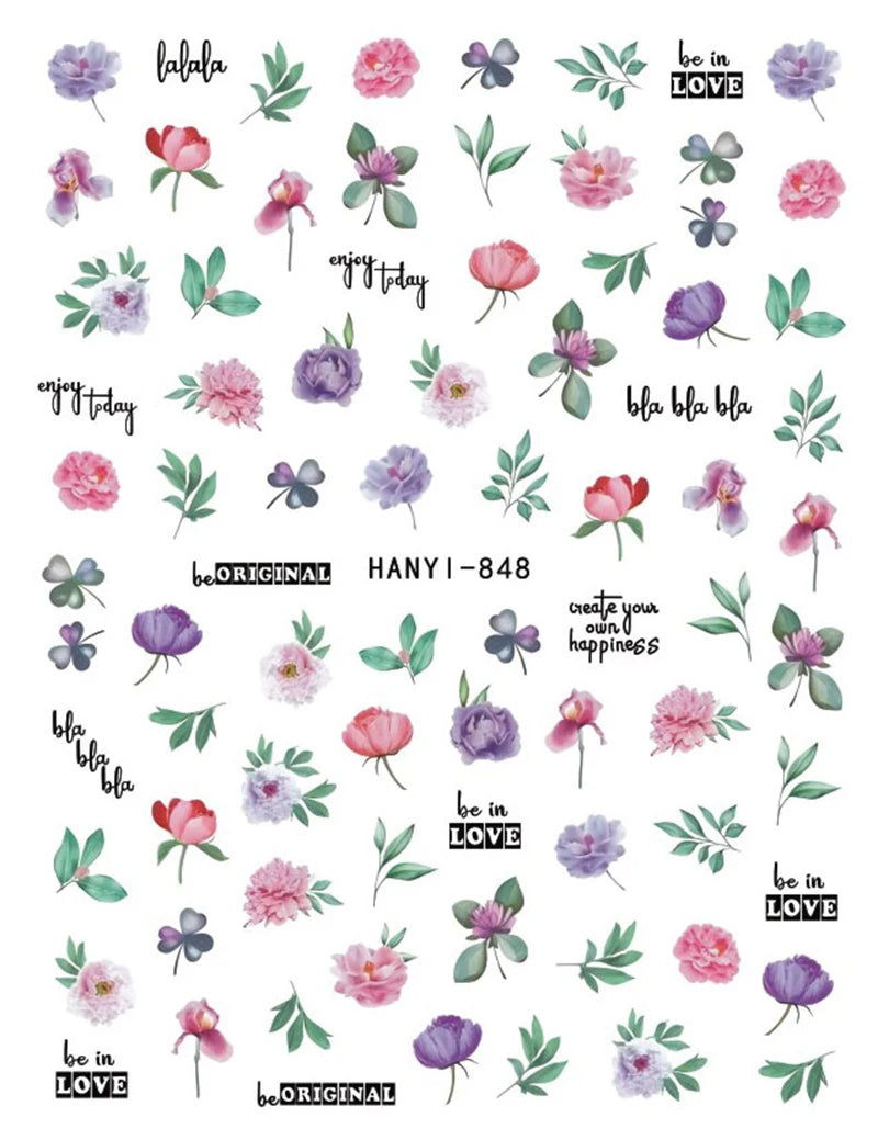 3D Floral & Butterfly Nail Art Stickers
