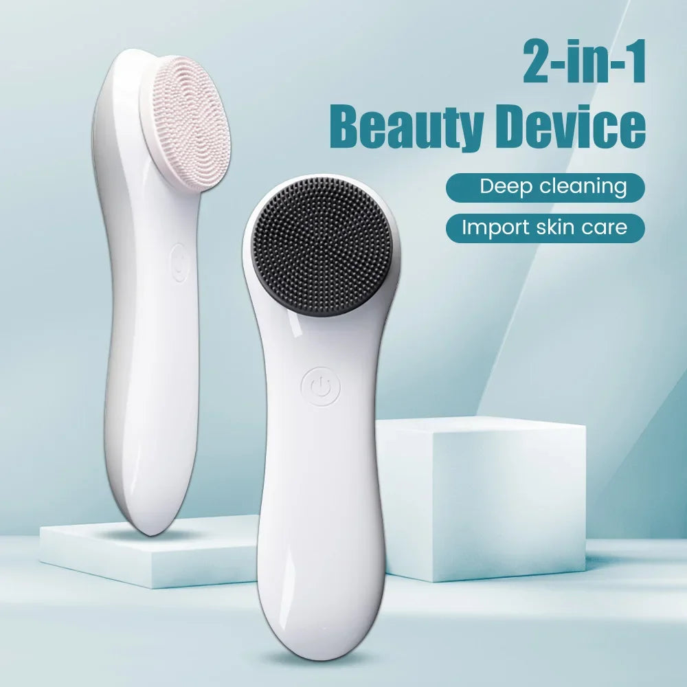 Waterproof Electric Facial Cleansing Brush – Silicone Face Scrubber for Deep Pore & Blackhead Cleaning