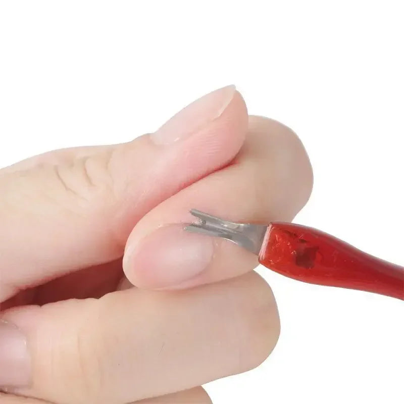 Stainless Steel Cuticle Pusher & Trimmer – Nail Art Fork Tool for Dead Skin Removal & Manicure Care