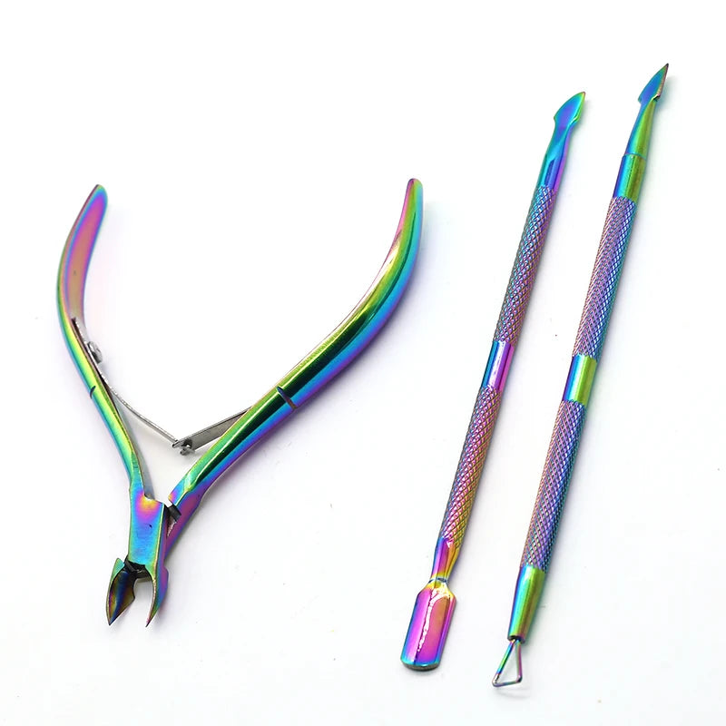 1pc Stainless Steel Dead Skin Remover – Double-Ended Cuticle Pusher & Nail Art Cleaner Tool