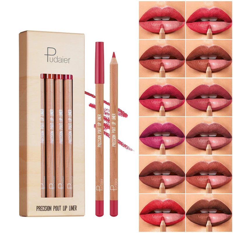 12pcs Waterproof Nude Lip Liner Set – Long-Lasting, Moisturizing Pencils