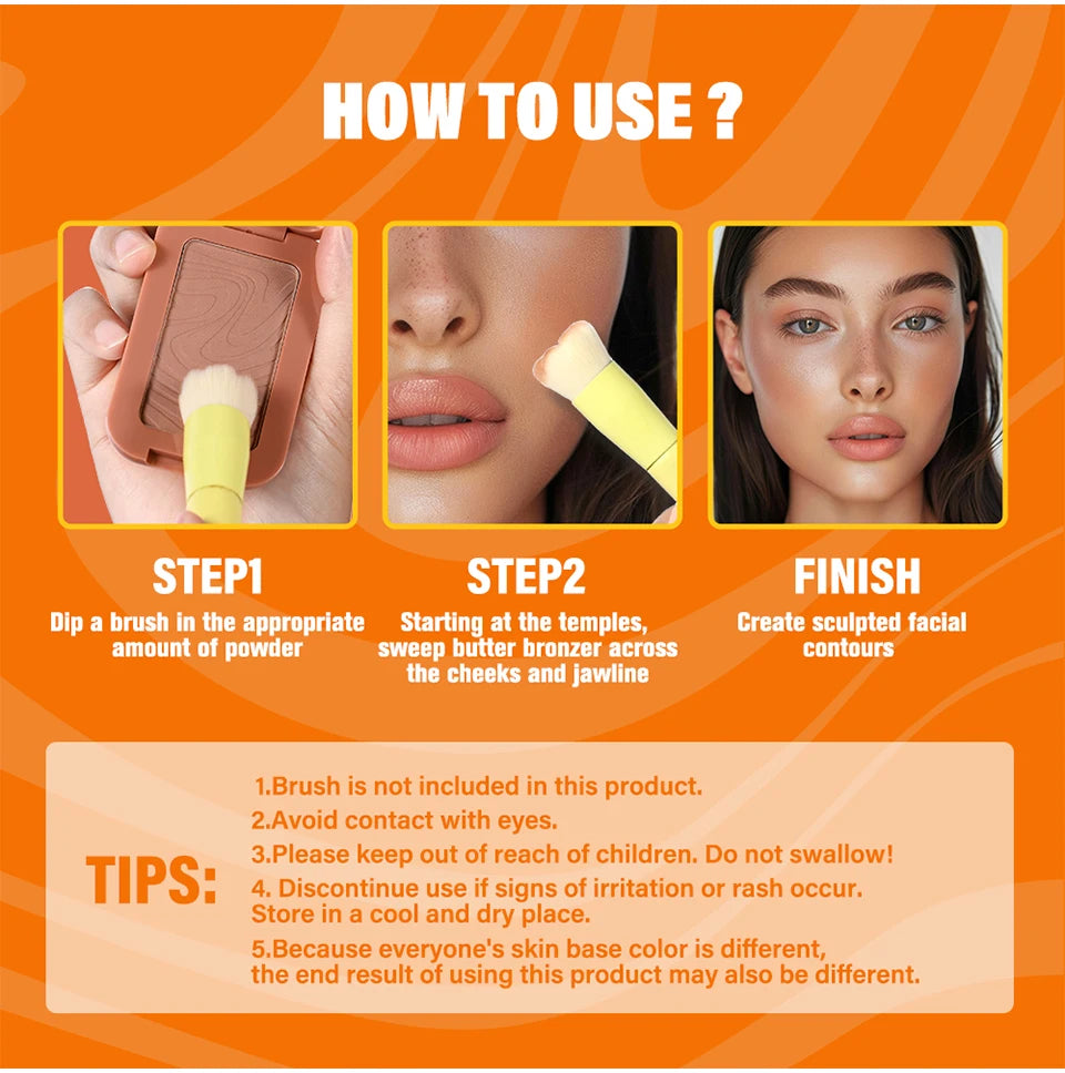 Bronzer & Contour Stick – Matte Face Shading & Highlighter Palette