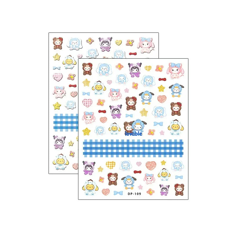 5D Little Twin Stars Nail Stickers – Sanrio Anime Decals