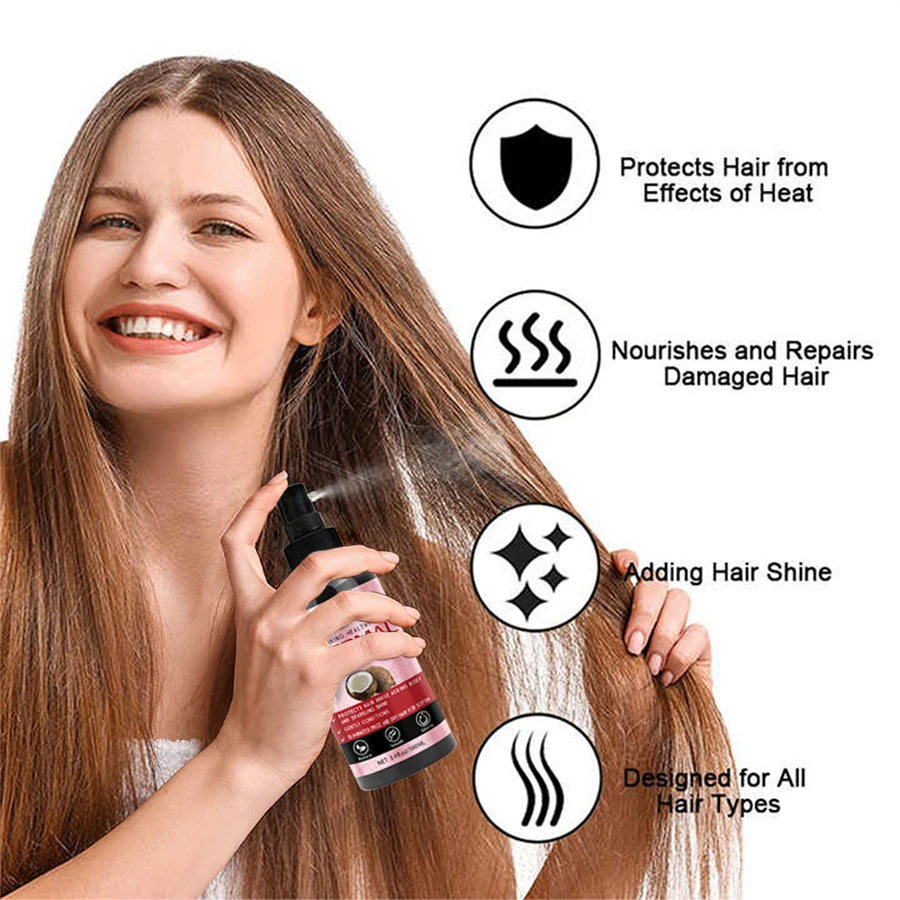 Heat Protection Spray 100ml – Smooth, Repair & Frizz Control for Salon-Style Hair