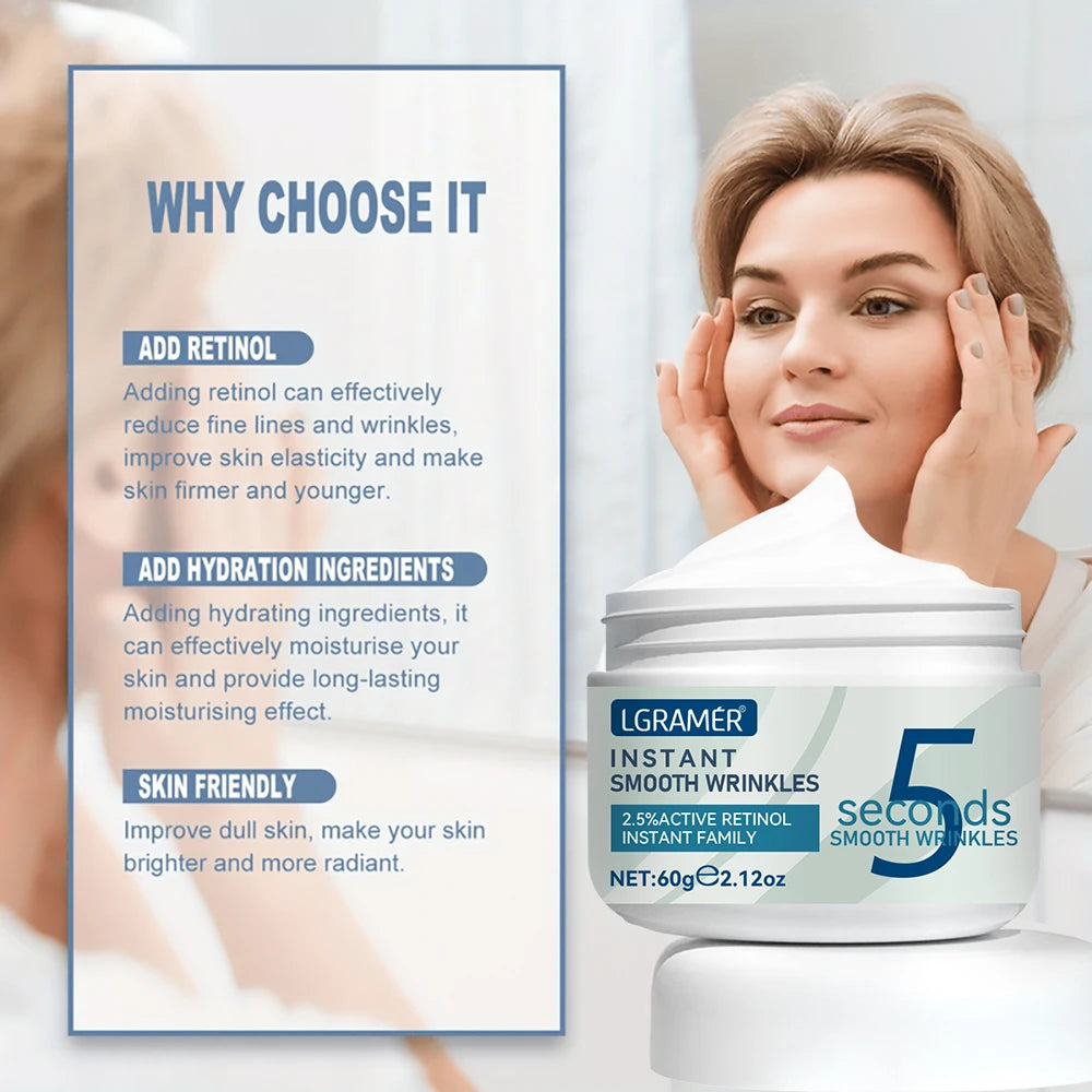 5 Seconds Retinol Anti-Wrinkle Cream – Instant Line Fading, Firming & Lifting Anti-Aging Moisturizer