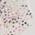 5D Jelly Cat Paw Nail Stickers – Pink Cartoon 3D Manicure Decals