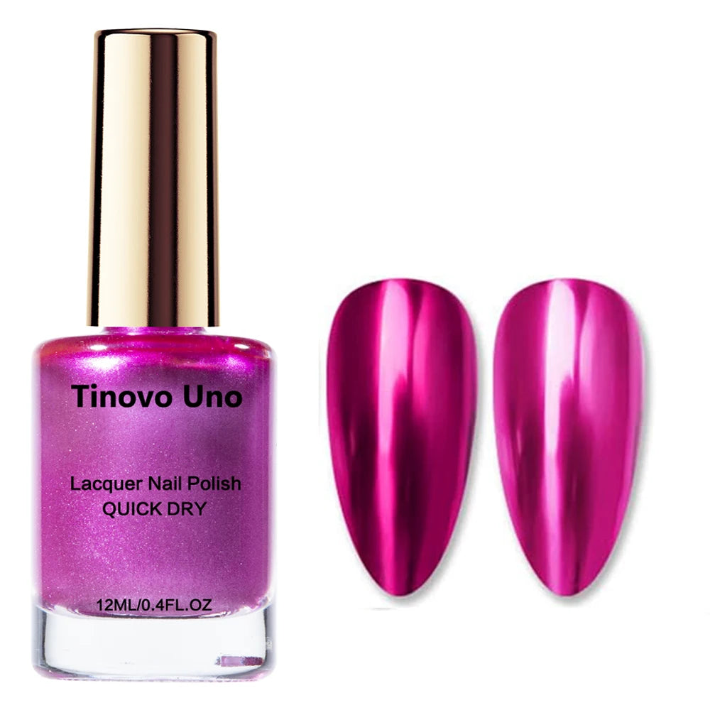 Mirror Effect Metallic Nail Polish – Rose Purple Red Chrome