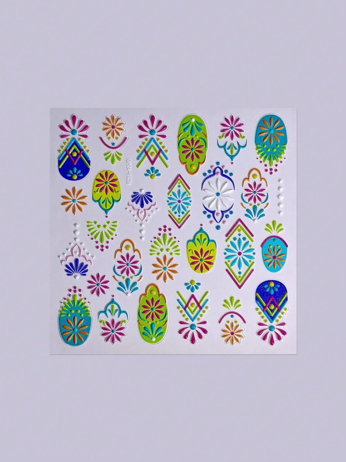1/2/5pcs 5D Bohemian Floral Nail Stickers – Mandala Embossed Decals
