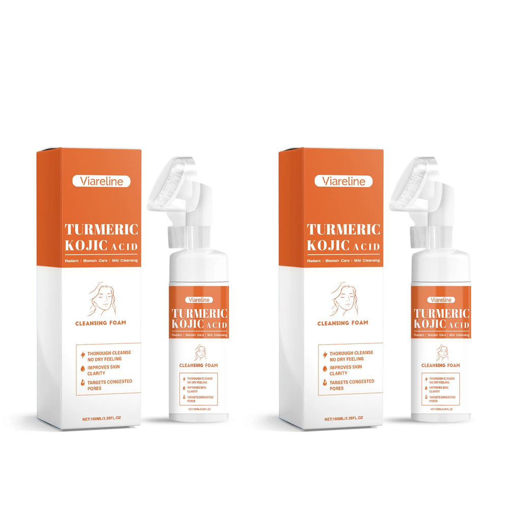 Turmeric Face Cleanser – Deep Cleansing, Oil Control, Acne & Blackhead Remover, Hydrating & Brightening Foam