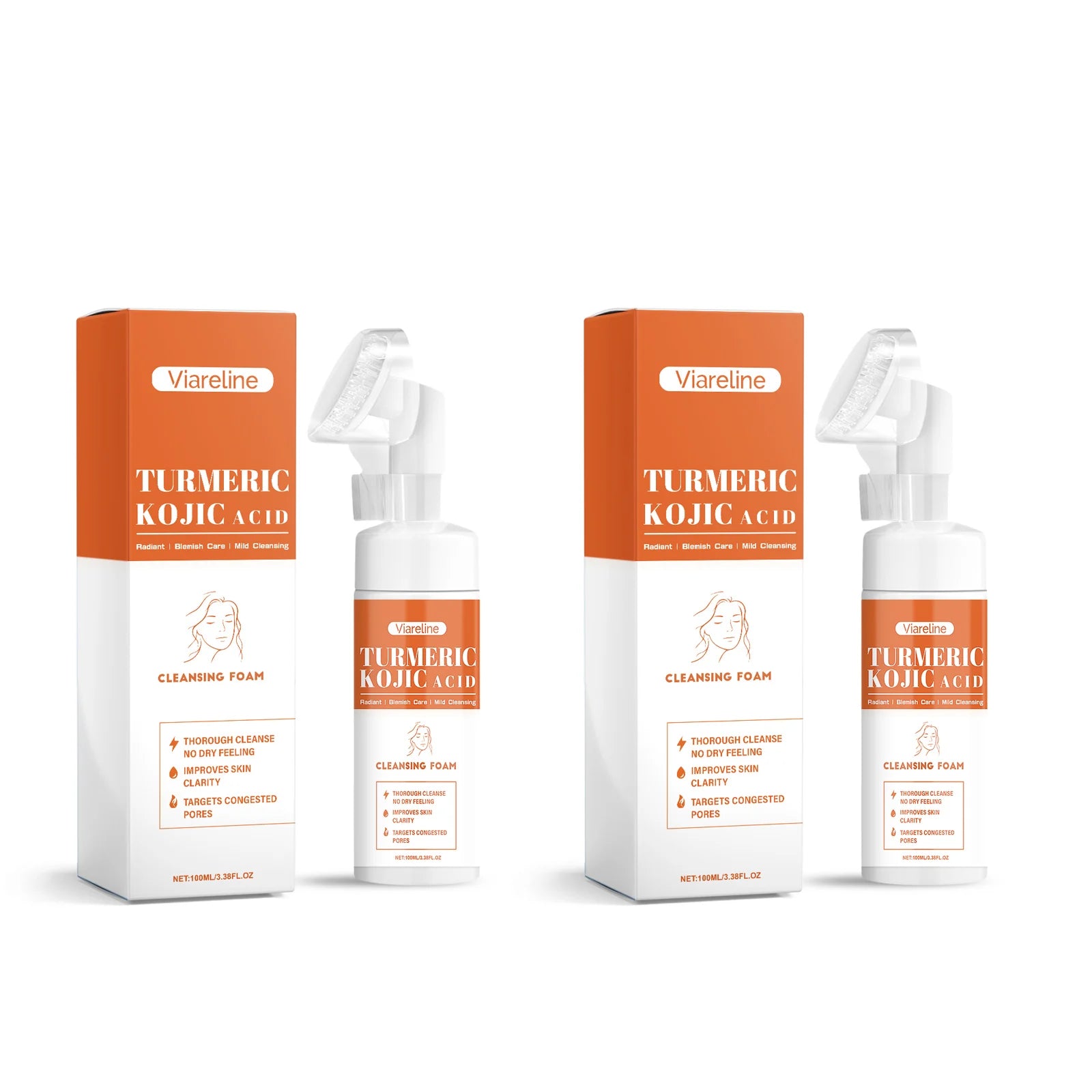 Turmeric Face Cleanser – Deep Cleansing, Oil Control, Acne & Blackhead Remover, Hydrating & Brightening Foam
